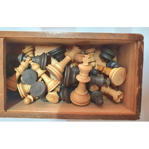 232 - Stunning carved wood chess board with backgammon board to other side together with a carved wood set... 