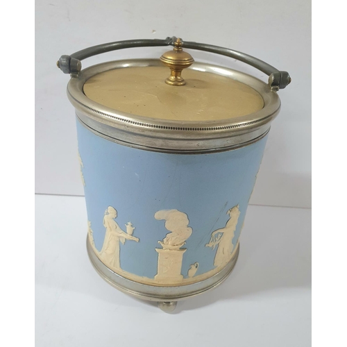 238 - Mid 20thC Wedgewood Jasperware biscuit barrel