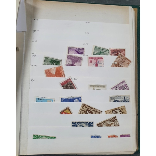 268 - Three various coloured albums containing various 20thC stamps including many Germany 1920s/30s etc (... 