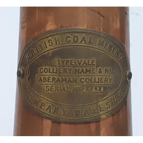 239 - British coalmining reproduction miners lamp for Aberaman Colliery, Wales