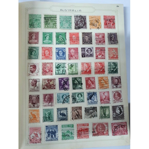 283 - Two old green stamp albums containing A and B countries, with good Austria including WWI postage set... 