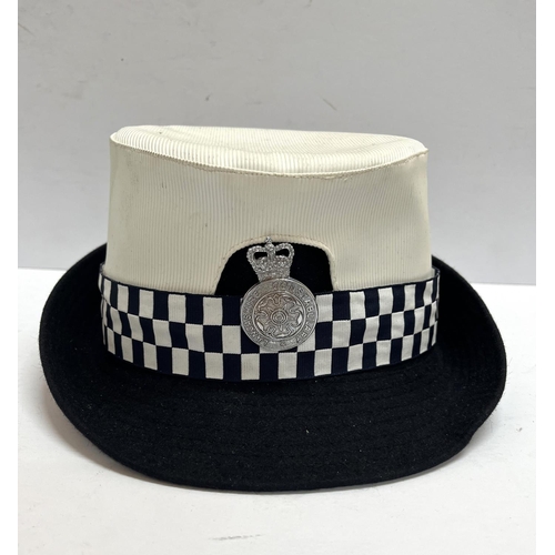 243 - Lancashire Constabulary Ladies Poice hat and wall plaque