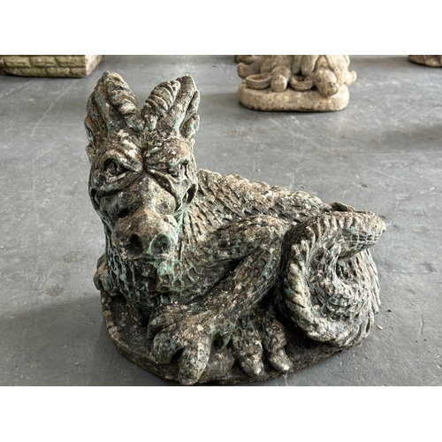 304 - Dragon composite stone figurine