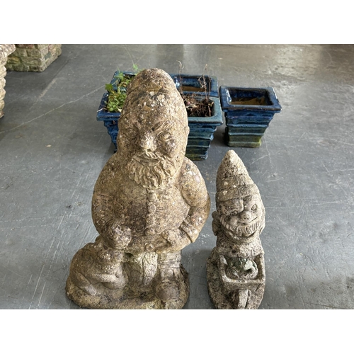 310 - Large and small stoneware Gnomes