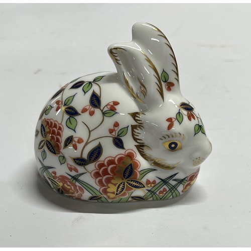 395 - Crown Derby Meadow Rabbit with Gold stopper