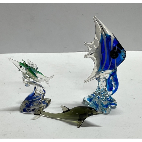 396 - Murano and Heron glass paper weights (6)