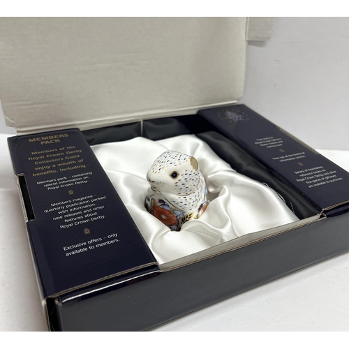 399 - Royal Crown Derby Poppy Mouse with Gold stopper and box