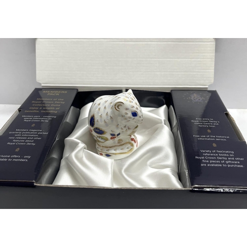 400 - Royal Crown Derby 'Derby Dormouse' with gold stopper and box