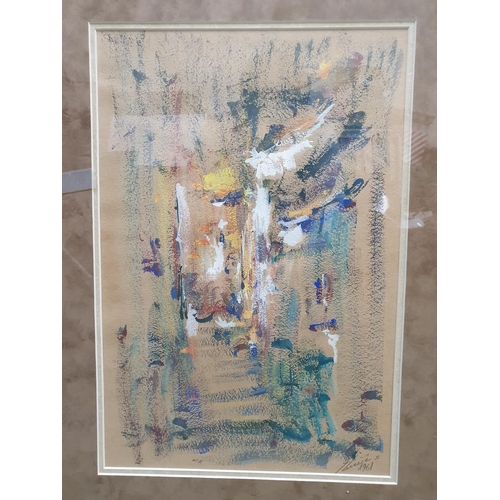 208 - Indistinctly signed 1961, possibly Russian school oil on paper in fine quality frame & is glazed,

T... 