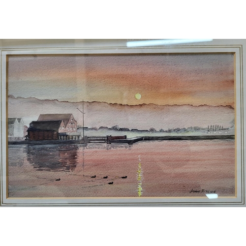 210 - Four Framed Watercolours of Various coastal scenes and nature, Largest picture measures 19cm x 30cm ... 