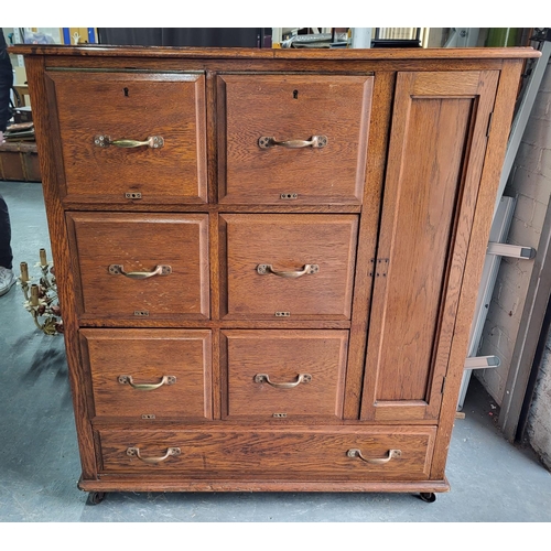 422 - Unusual set of drawers converted from an old Oak filing cabinet