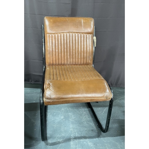 431 - Fine quality retro Italian leather & metal chair