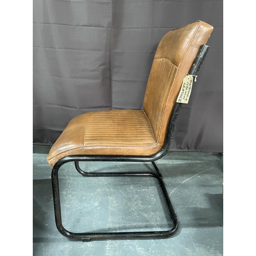 431 - Fine quality retro Italian leather & metal chair