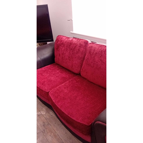 434 - A fine quality three-seater settee  with scatter back cushions and a two-seater bed settee (bed neve... 