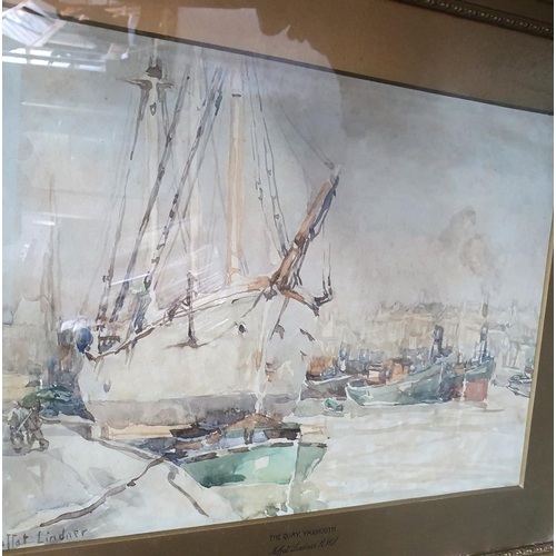 345 - Pair of Peter Moffat LINDNER (1852-1949) Dutch scene watercolours, in original gilt mount and frames... 