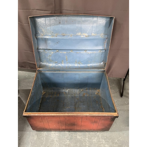 355 - Large old metal trunk