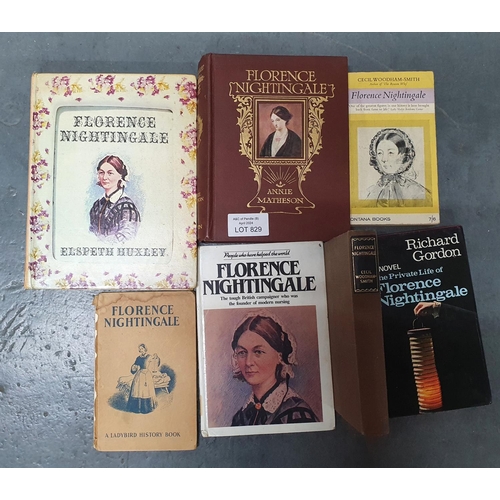 829 - Seven books, mainly hardbacks relating to Florence Nightingale (7)