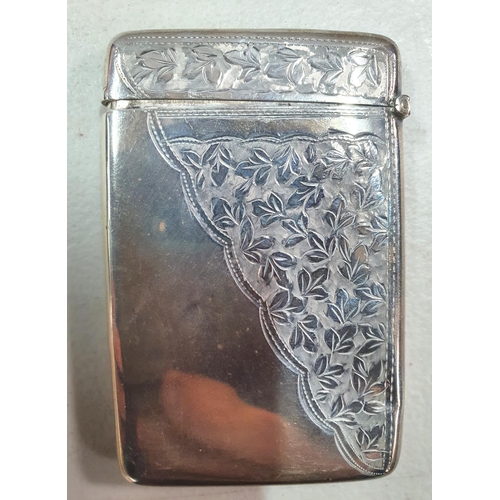 9 - Birmingham 1906 silver engraved card case,

43 grams