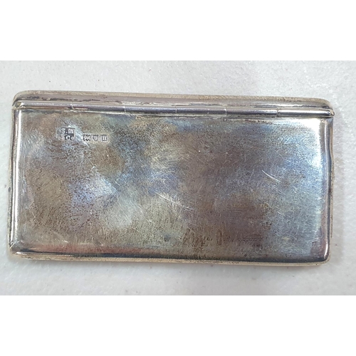 10 - Chester silver 1913 card or stamp case in plain envelope form with spring hinge,

34 grams