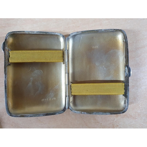 25 - Birmingham 1929 silver cigarette case with engine turned decoration to both front and back,

Approx ... 