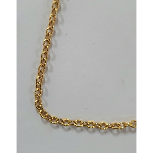 72 - Unmarked yellow gold metal link chain,

10 grams