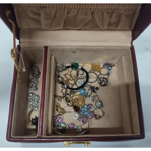 49 - Jewellery box containing various dress rings and costume jewellery etc. (Qty)