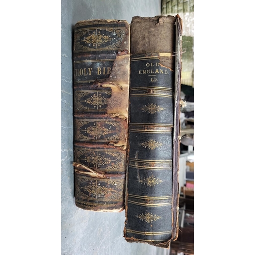 110 - Late Victorian Large Family bible along with an old england 