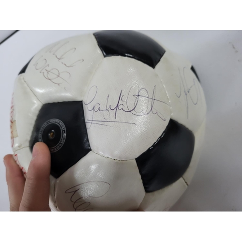 116 - Signed Leeds United practice ball signed by Steve Hodge, Eric Cantona and Gary Speed, when they won ... 