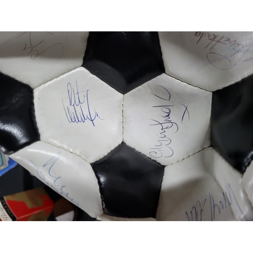 116 - Signed Leeds United practice ball signed by Steve Hodge, Eric Cantona and Gary Speed, when they won ... 