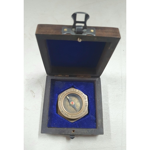 139 - Boxed metal compass marked Henry Hughes Ltd 1941 made for Royal Navy