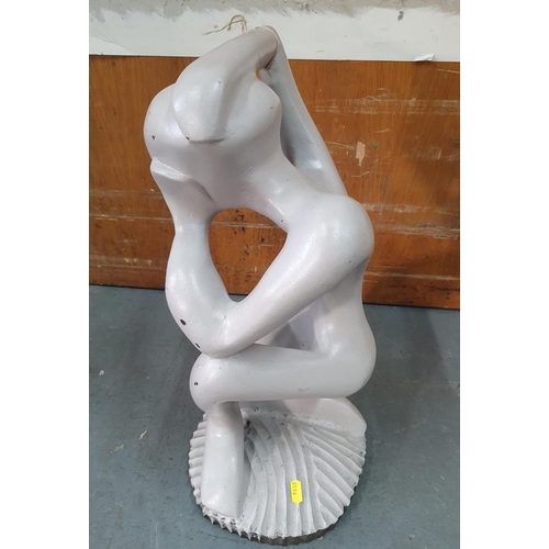 170 - Unmarked modernist statue of a crouching man,

52 cm tall