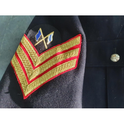 173 - Two modern naval uniforms, one a Royal Marine sergeants dress uniform, with bar etc (Qty)