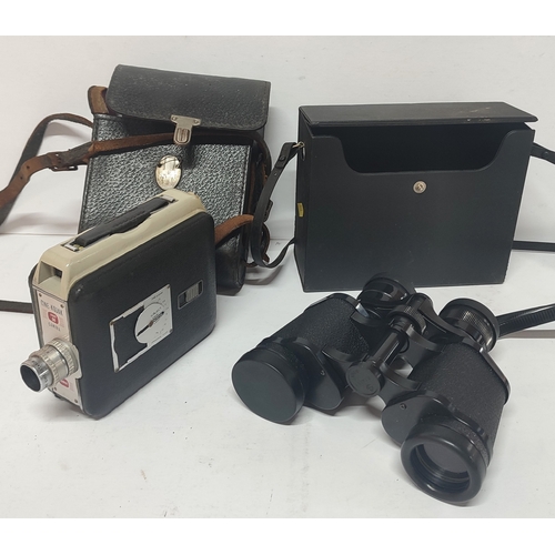 182 - A vintage cased Kodak Cine camera and a pair of cased Miranda Zoom II, 7-15x35 binoculars (2)