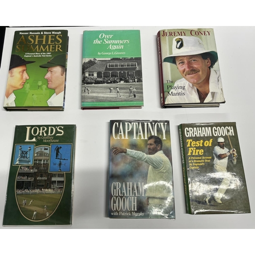 205 - 6 Signed Cricket books including Gramham Gooch and Jeremy Coney