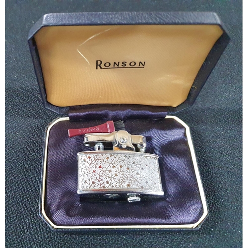 233 - Vintage Ronson lighter in original box and with original Ronson brush