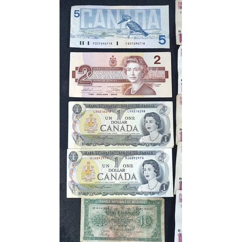 262 - Quantity of world bank notes to include 5million Turkish lira, $9 Canadian, a 1981 $10 Hong Kong not... 