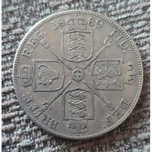 276 - 1889 Queen Victoria Jubilee Head 925 silver Double Florin