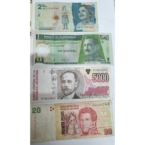 264 - Quantity of various Asian bank notes together with 7 various African bank notes and 4 south American... 