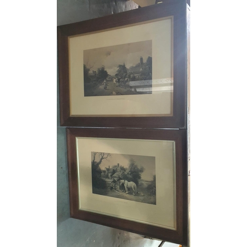 251 - Pair of James Walter GOZZARD (1888-1950) black & white prints in original matching Oak frames,

The ... 