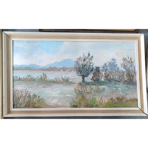 288 - Collection of 3 oil paintings and one early 20thC cottage scene watercolour (4), all framed