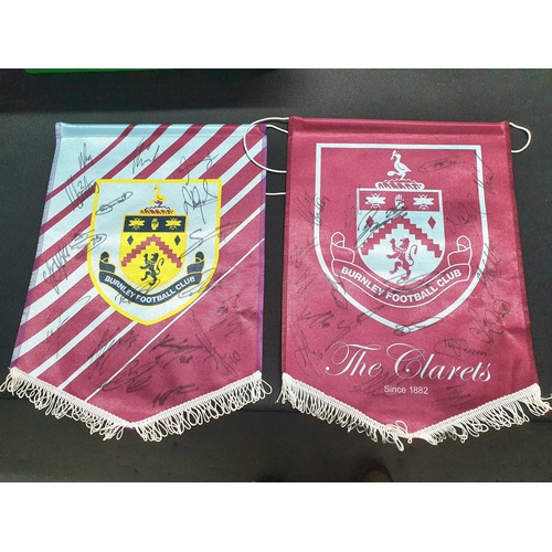 112 - Pair of Burnley FC Pennants Signed (2)