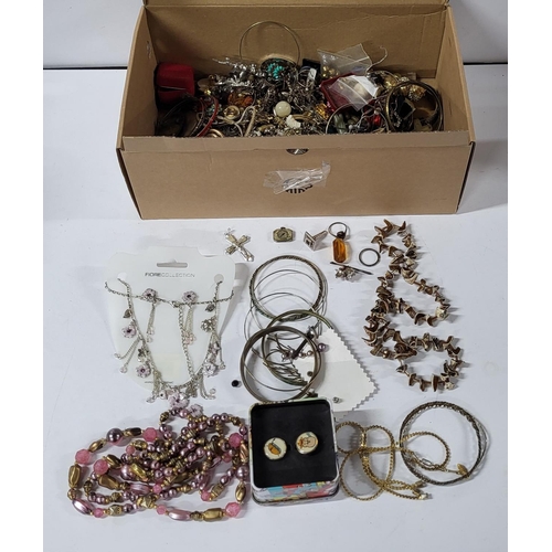 38 - Box full of various costume jewellery (Qty)