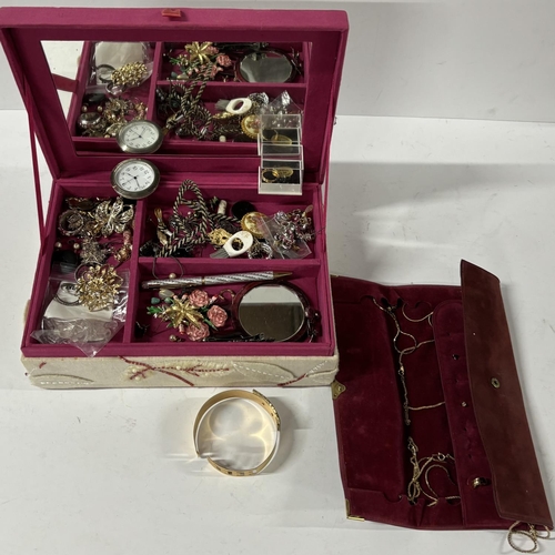 24 - Box of costume jewellery  including chains (Qty)