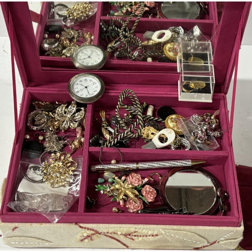 24 - Box of costume jewellery  including chains (Qty)