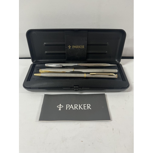 59 - 3 parker pen setin box including fountain pen