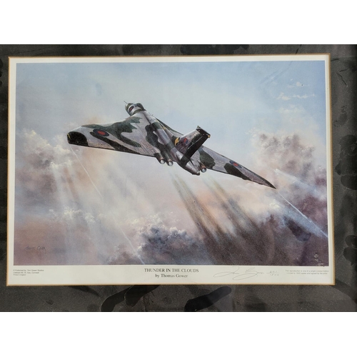47 - Thomas Gower limited edition signed print of an RAF modern bomber together with 3 other RAF framed p... 