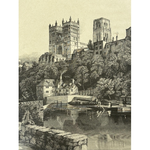 50 - Durham Cathedral Victorian engraving, framed