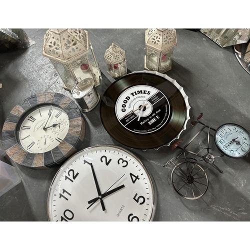 332 - Collection of clocks including bike clock