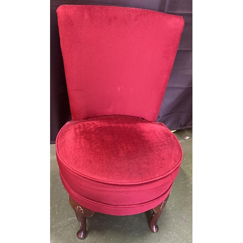 346 - Red velour chair