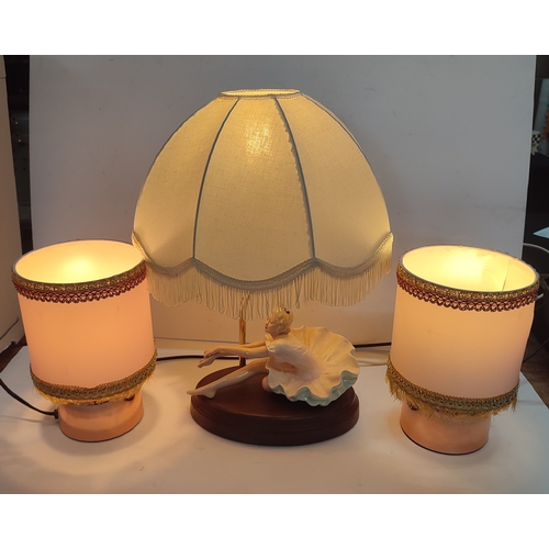 362 - A ballerina table lamp together with two modern touch lamps (3)